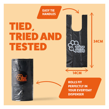 Biodegradable Dog Poo Bags - Heavy Duty with Tie Handles