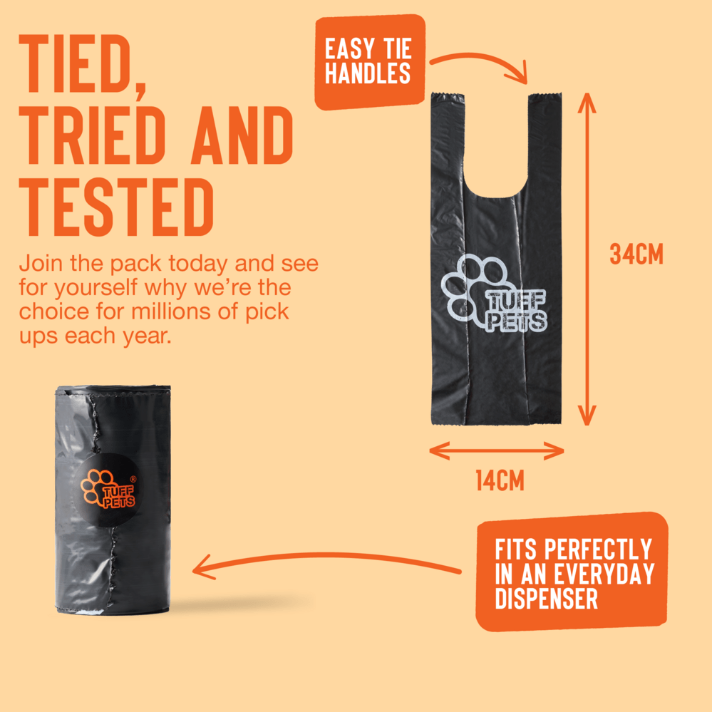 Dog poop bags with 2024 handles on a roll